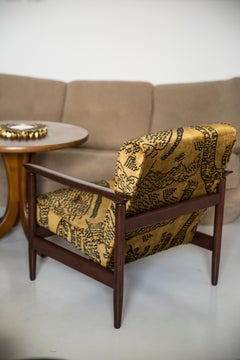 Pair of Midcentury Tiger Velvet Armchairs, GFM 142, Edmund Homa, Europe, 1960s