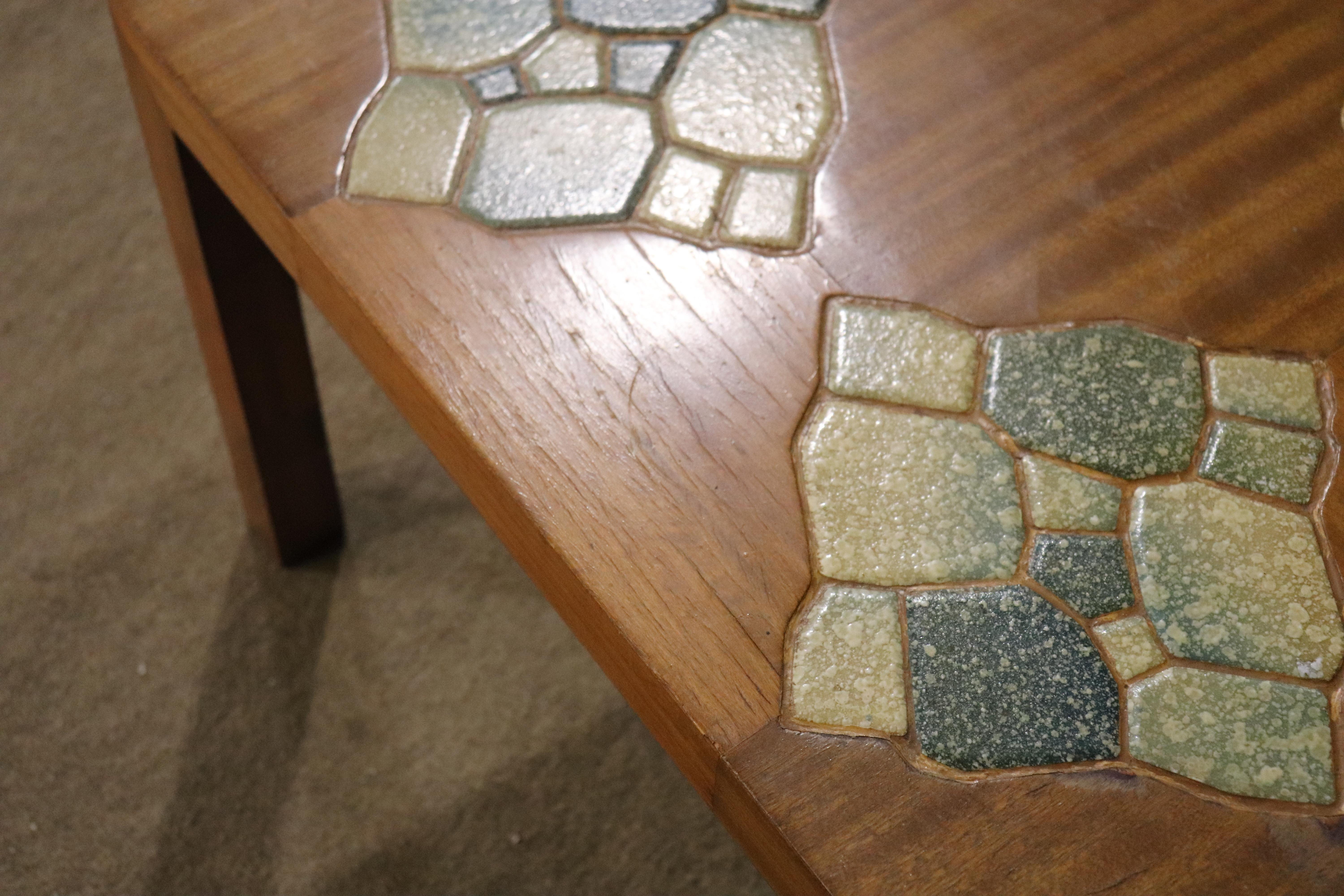 Pair of Mid-Century Tile Top Tables For Sale 6