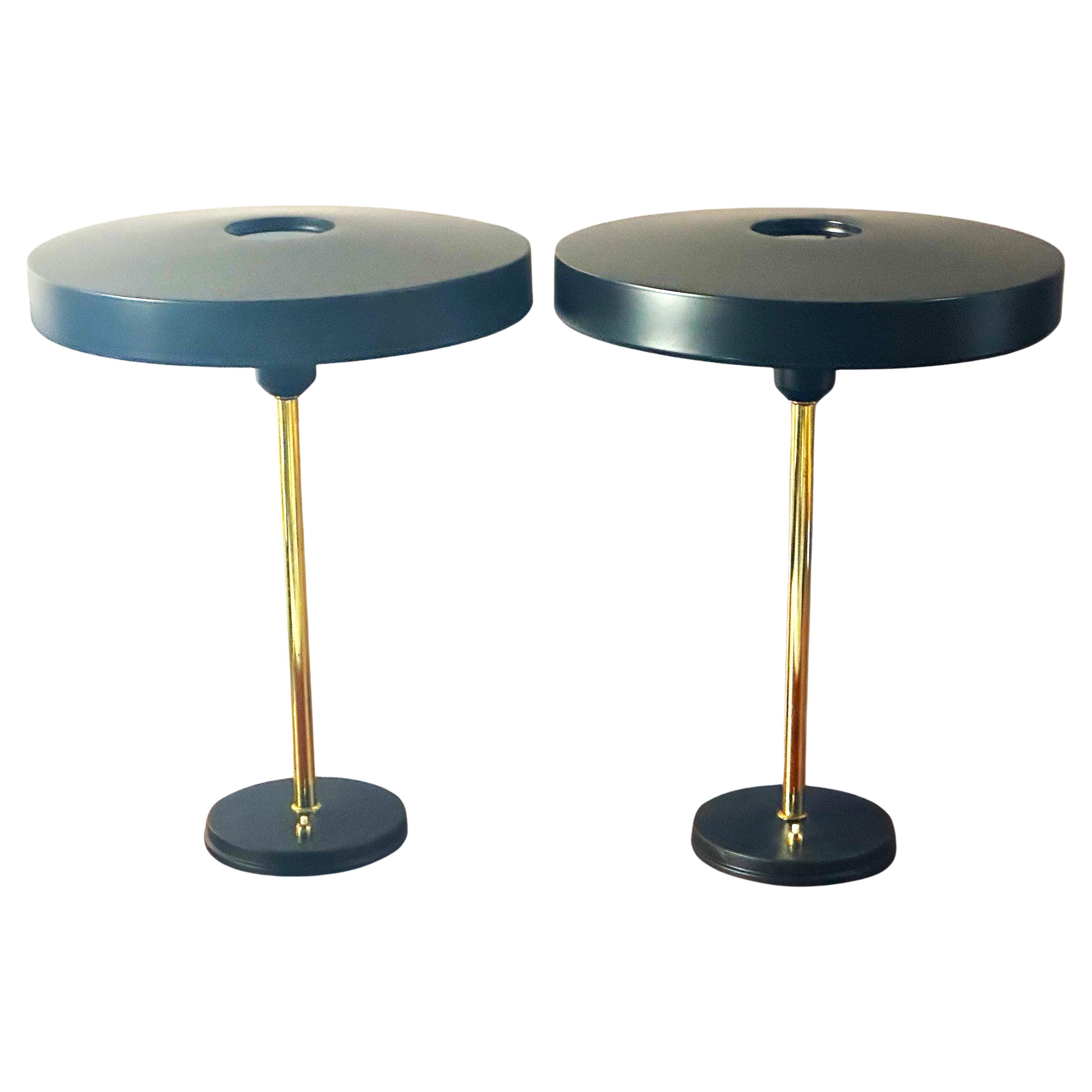 Paire de lampes de bureau Timor du milieu du siècle dernier par Louis Kalff, 1950