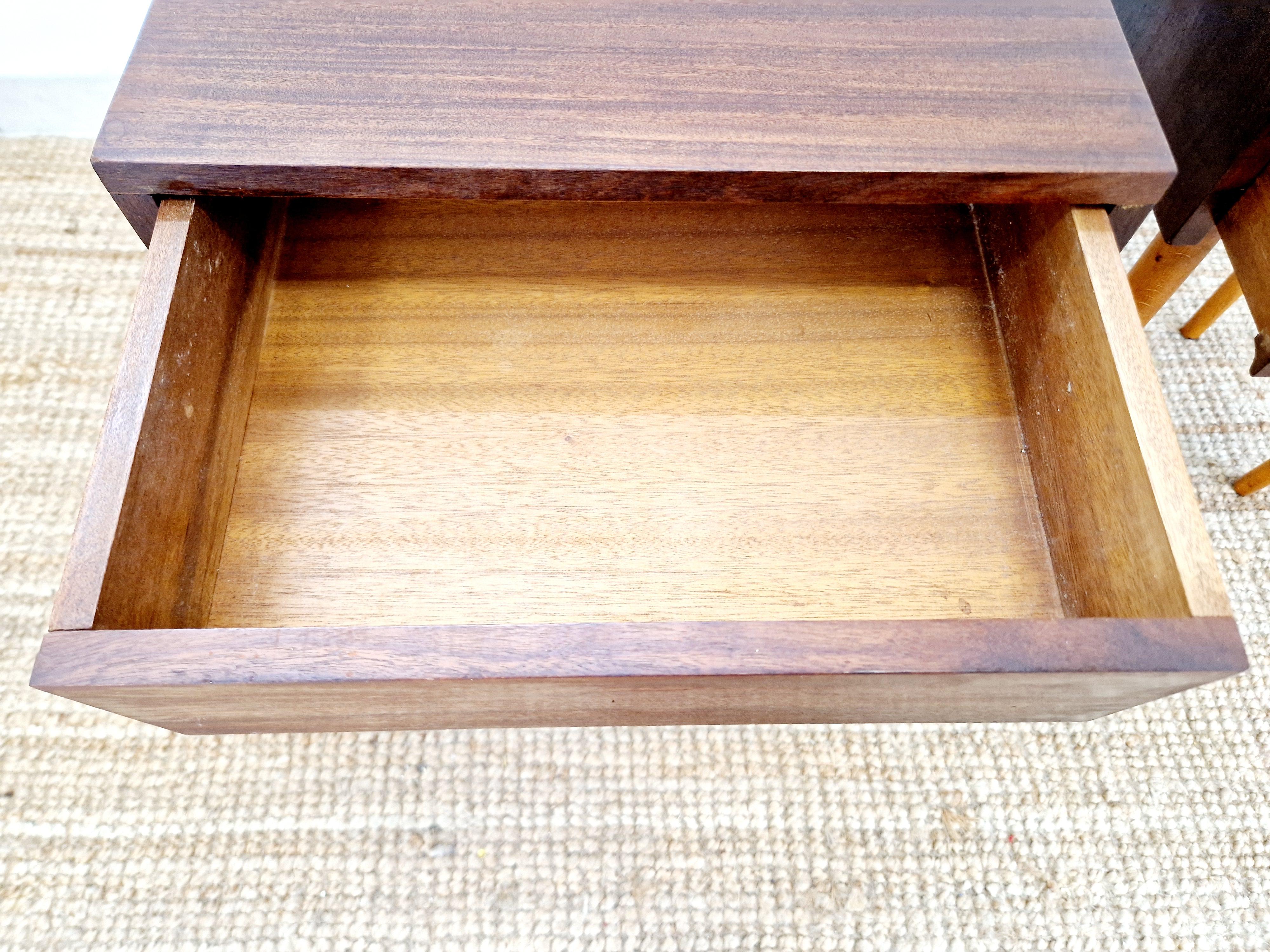 Pair of mid Century Tola Bedside Cabinets In Good Condition For Sale In Buxton, GB
