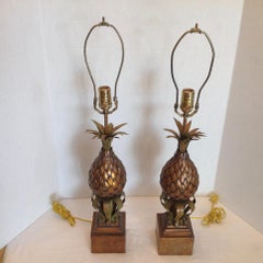 Pair of Midcentury Tole Pineapple Lamps