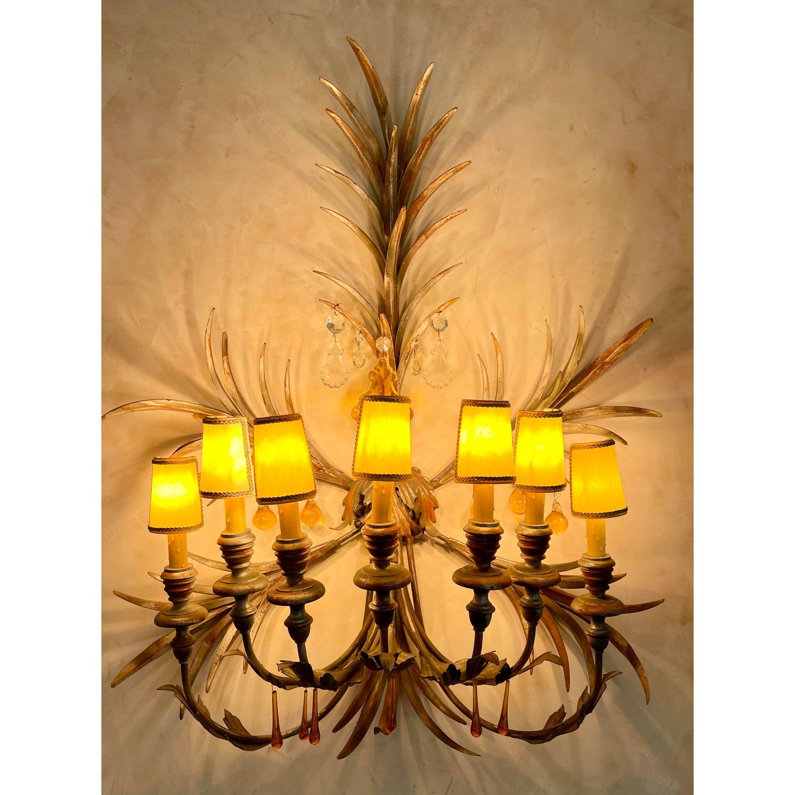 Pair of Mid-Century Tony Duquette Venetian Light Sconce, Mid-20th Century For Sale 5