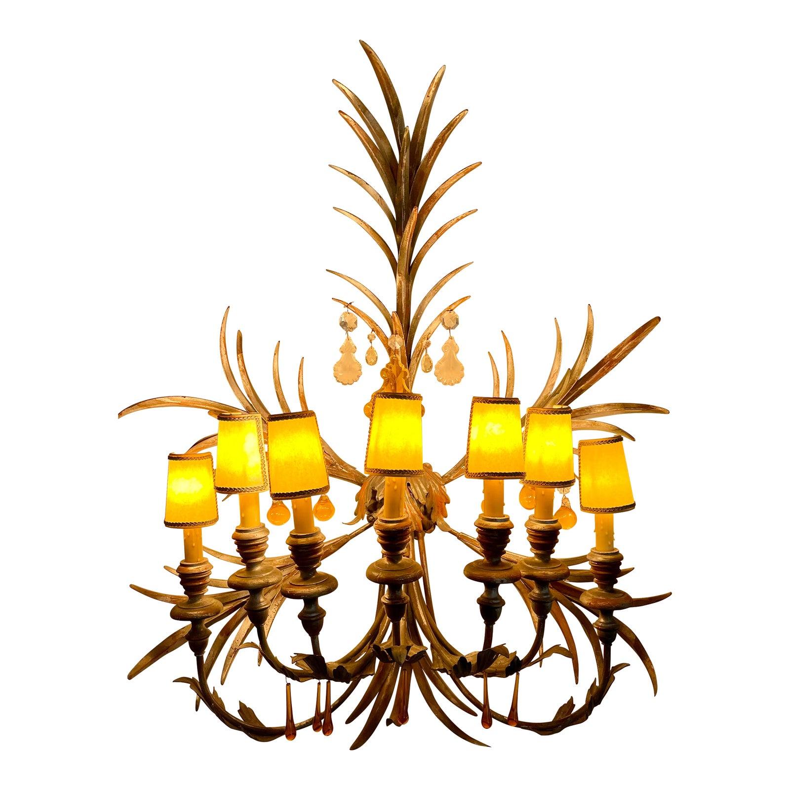 Hollywood Regency Pair of Mid-Century Tony Duquette Venetian Light Sconce, Mid-20th Century For Sale