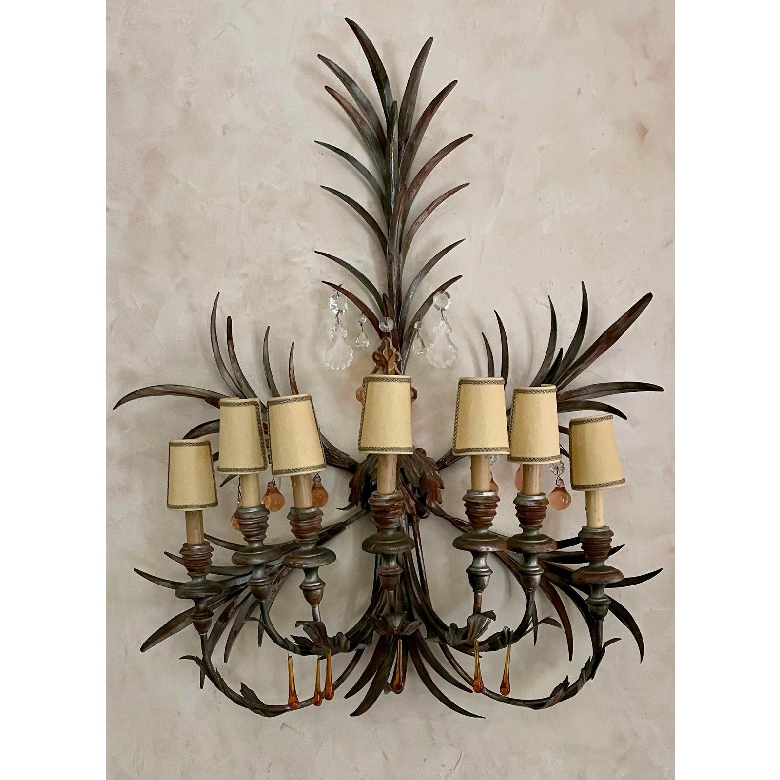 Pair of Mid-Century Tony Duquette Venetian Light Sconce, Mid-20th Century For Sale 4