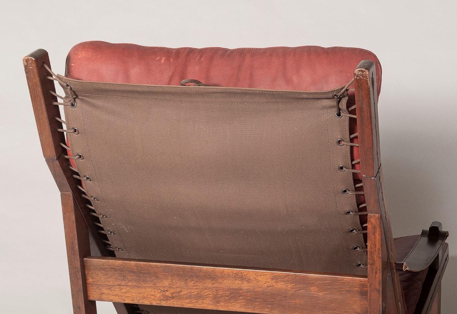 Pair of mid-Century Torbjørn Afdal Hunter-Safari High-Back Leather Lounge Chairs For Sale 9
