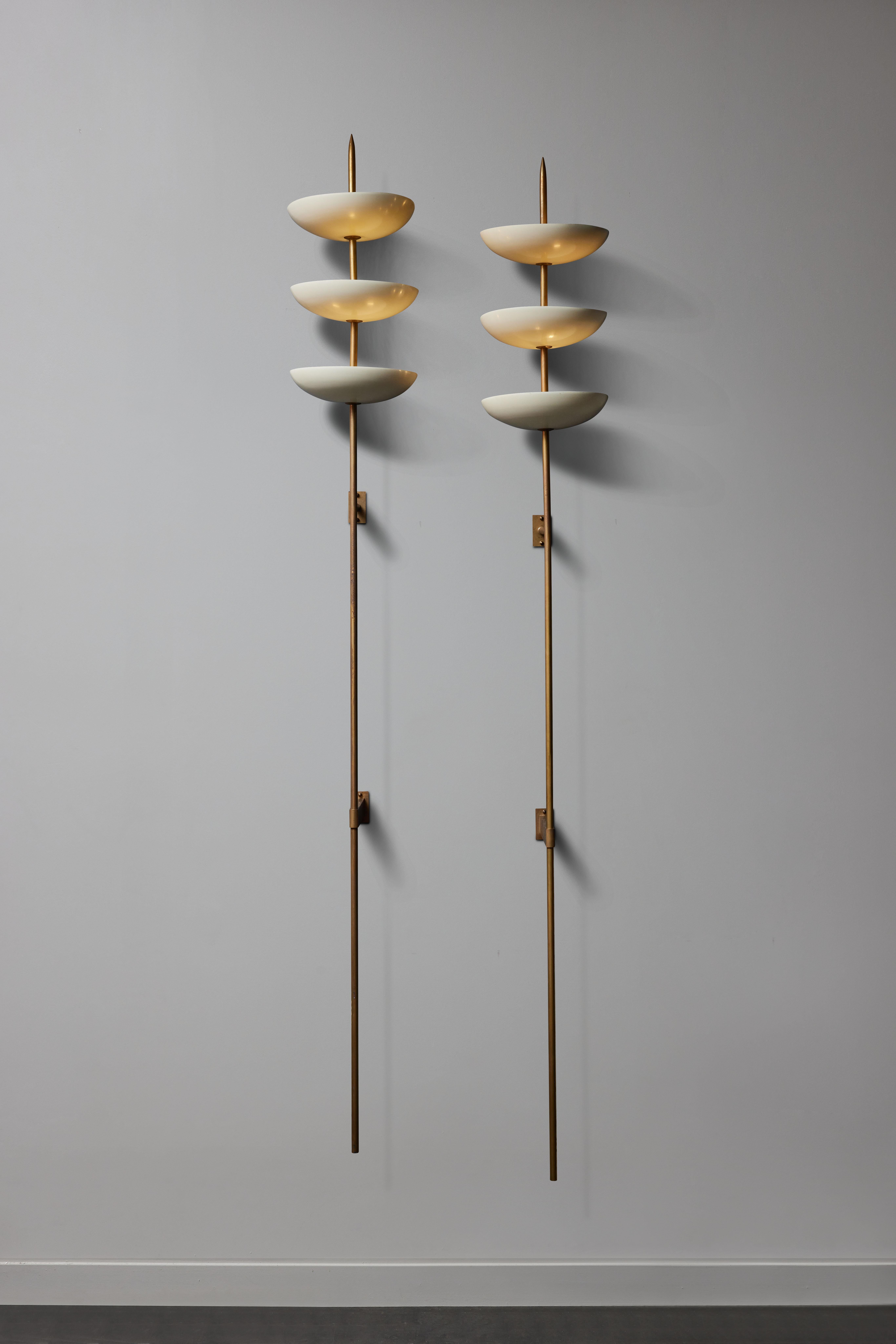 Mid-Century Modern Pair of Mid-Century Torcheres Wall Sconces