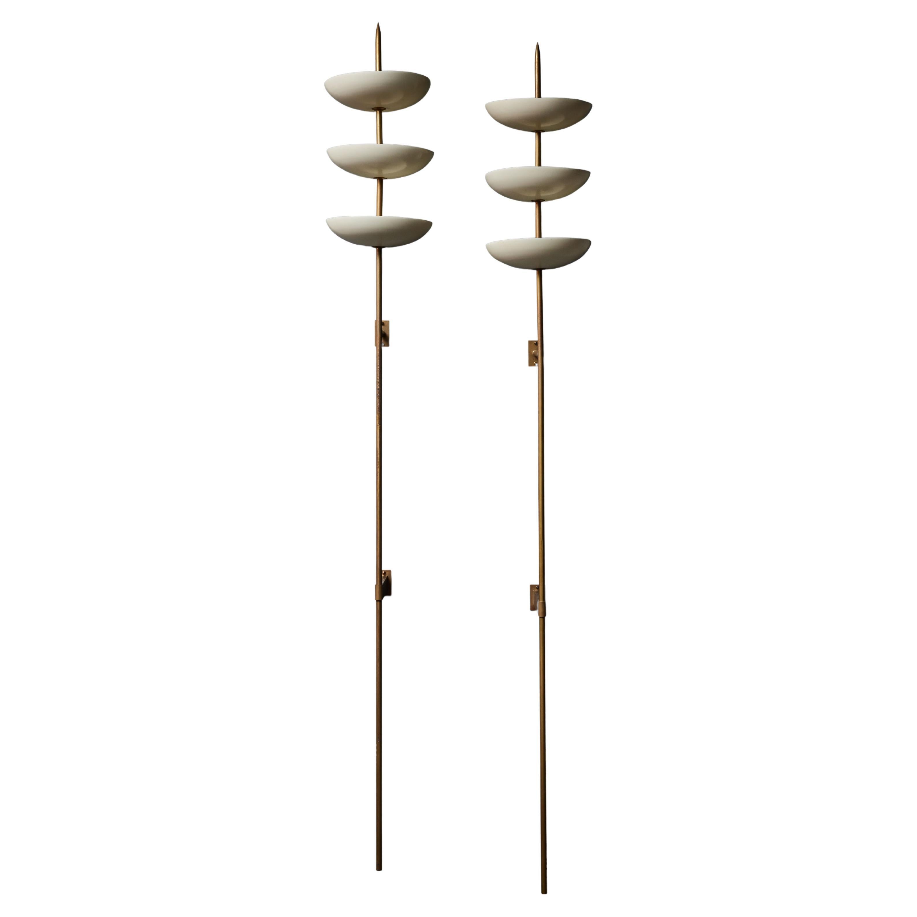 Pair of Mid-Century Torcheres Wall Sconces