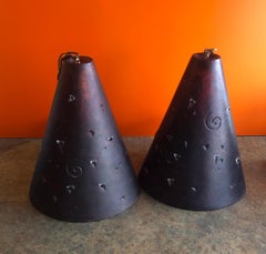 Pair of Midcentury Translucent Fiberglass Pendant Lamps