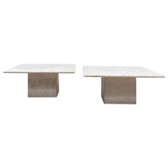 Pair of Mid-Century Travertine Side or Coffee Tables