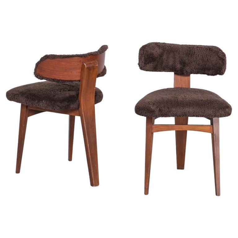 Pair of MidCentury Tripod Occasional Chairs For Sale at 1stDibs