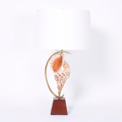 Pair of Midcentury Triton Shell Table Lamps