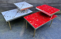 Pair of Mid-Century Two Tier Tile Top End Tables, circa 1950
