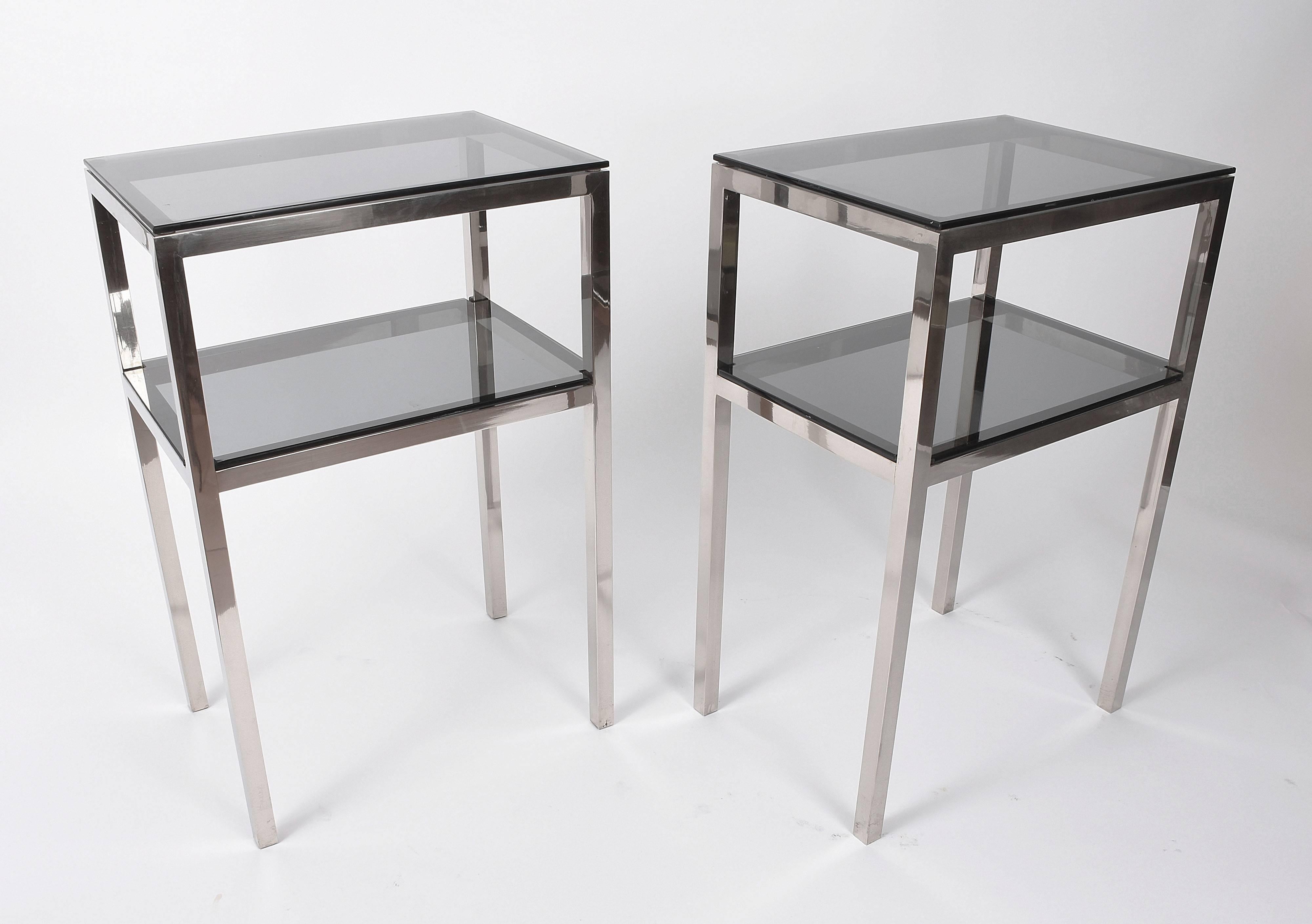 Italian Pair of Mid-Century Two-Tiered Accent Tables Attributed to Romeo Rega, Italy