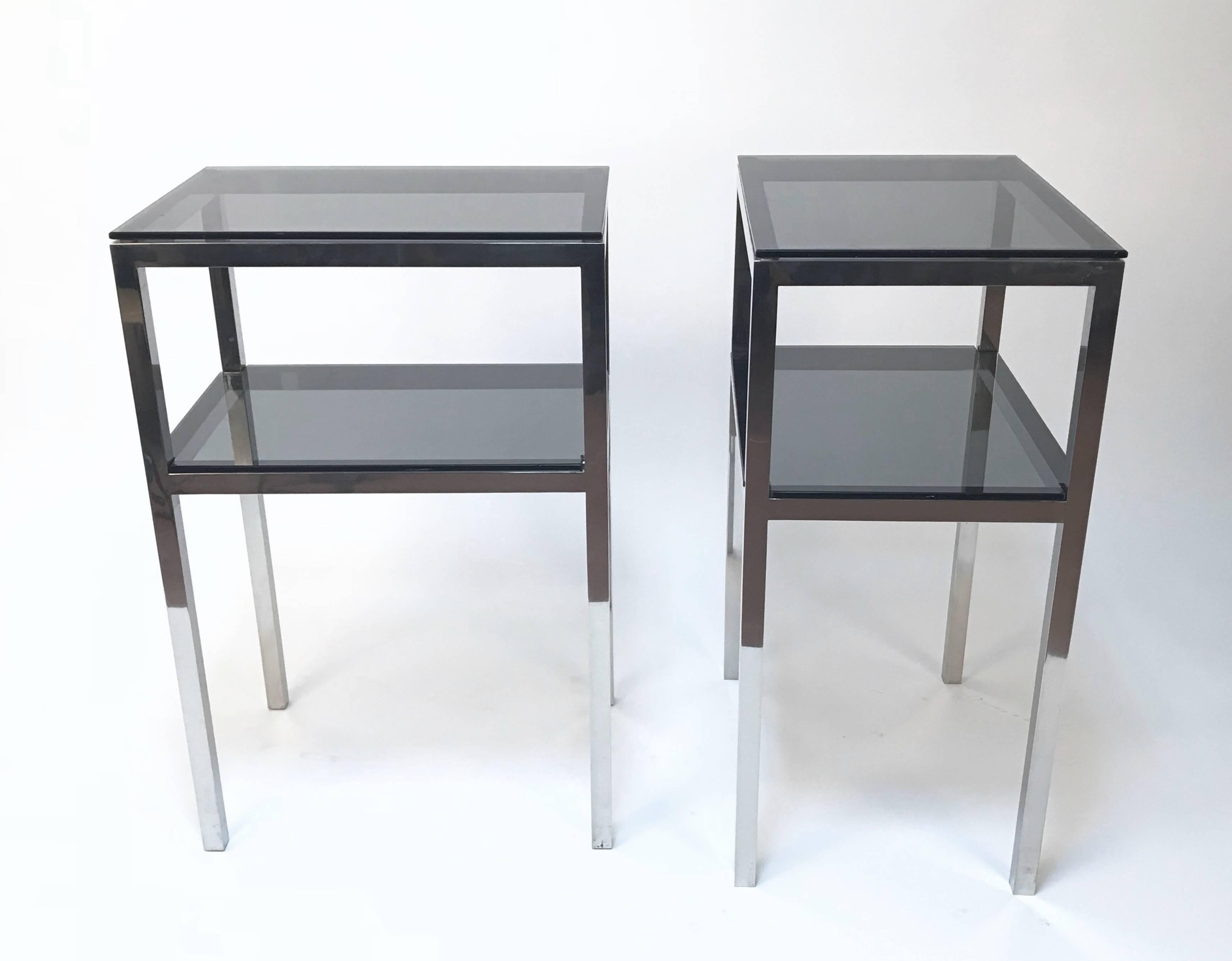 Pair of Mid-Century Two-Tiered Accent Tables Attributed to Romeo Rega, Italy 1