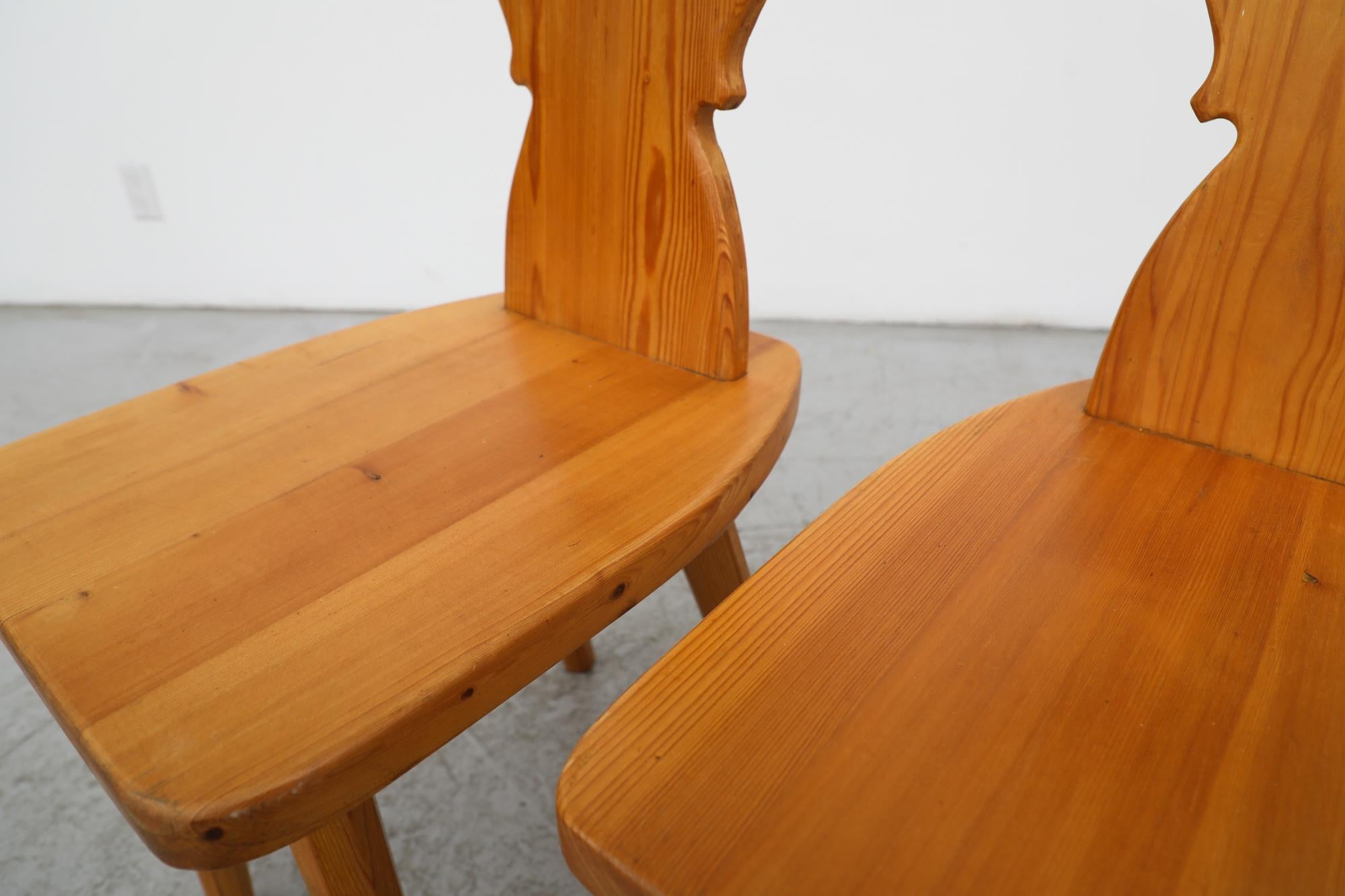 Pair of Mid-Century Tyrolean Style Folk Chairs For Sale 5