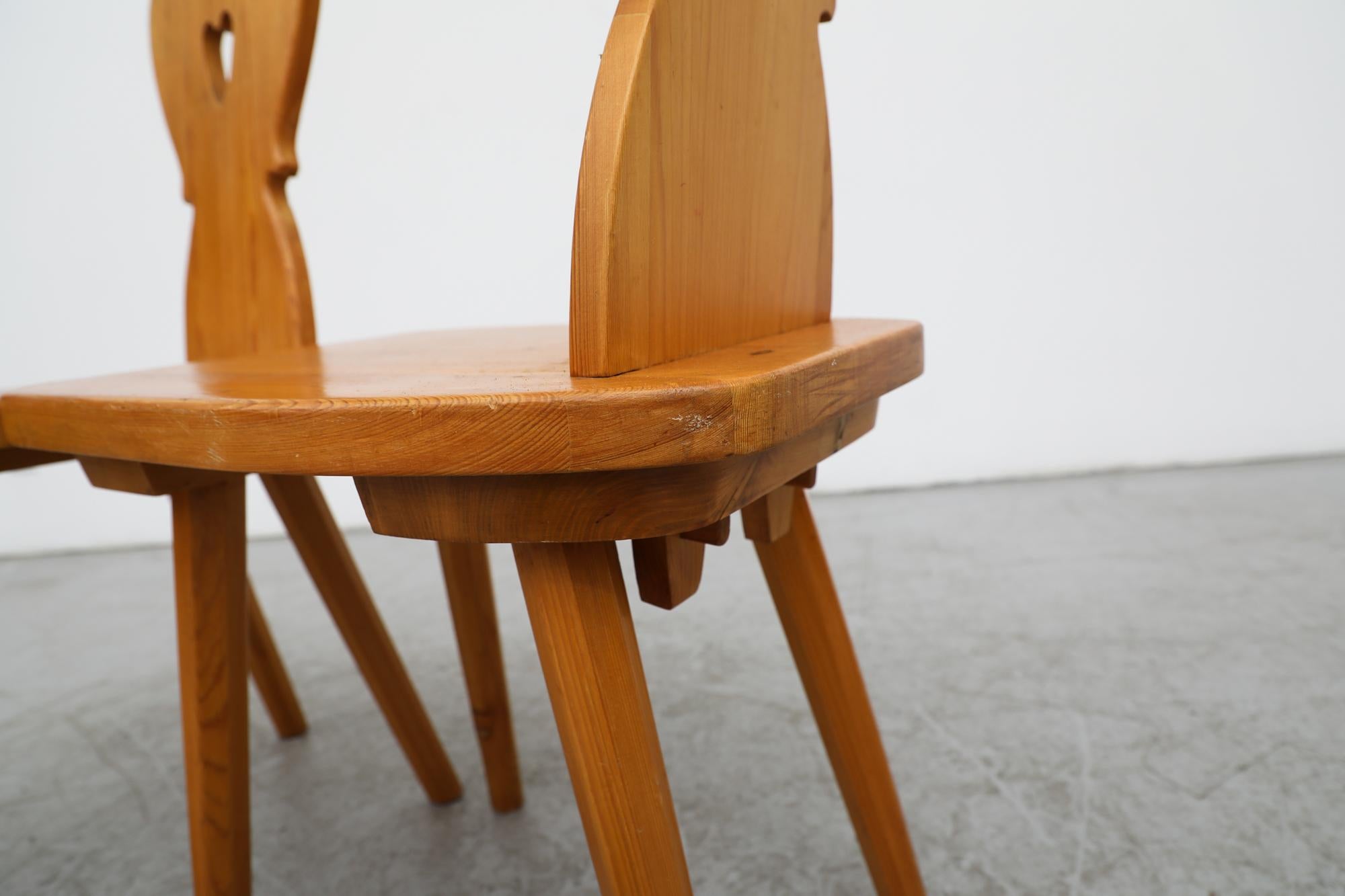 Pair of Mid-Century Tyrolean Style Folk Chairs For Sale 8