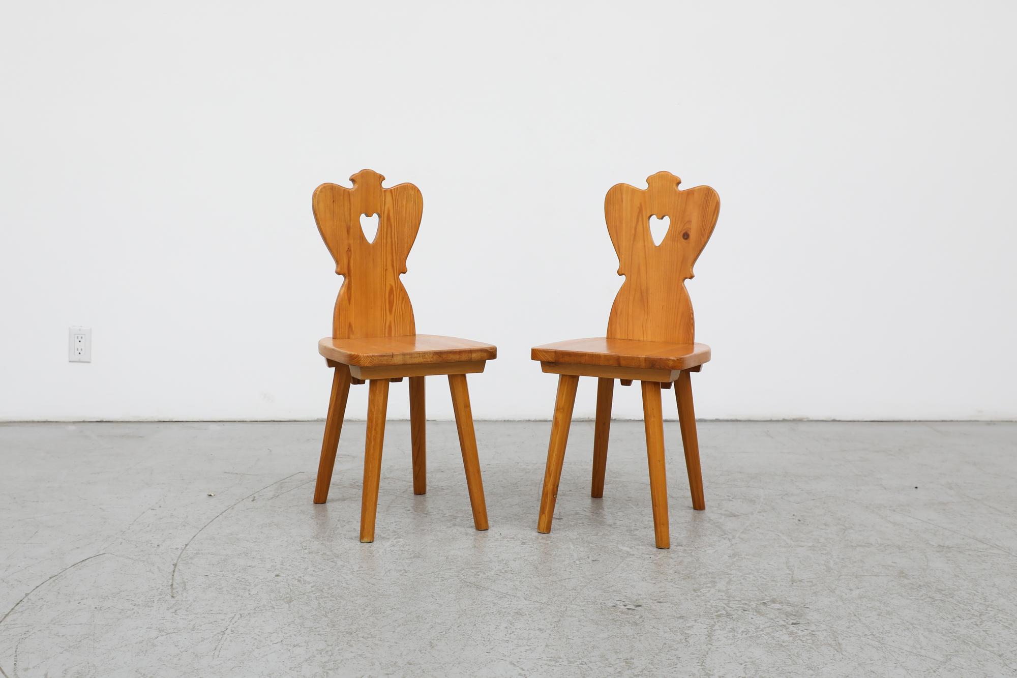 Pair of Mid-Century Tyrolean Style Folk Chairs 10