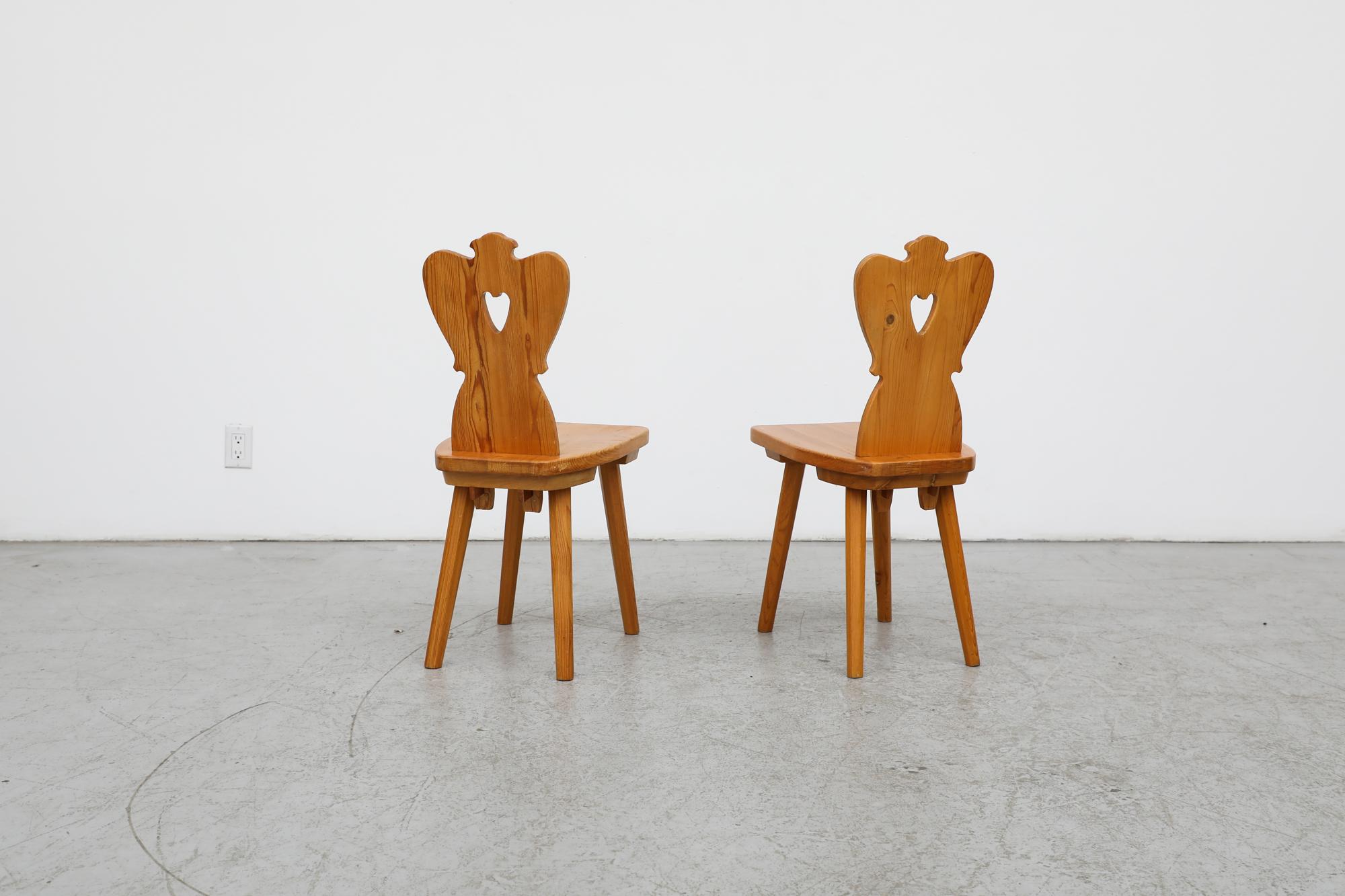 Mid-Century Modern Pair of Mid-Century Tyrolean Style Folk Chairs For Sale