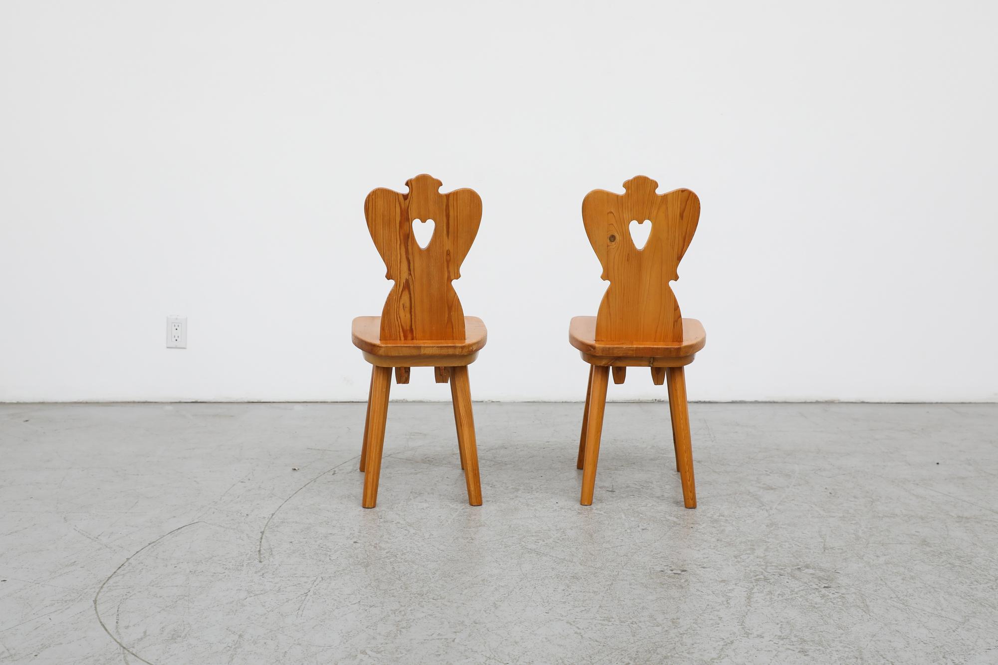 Polish Pair of Mid-Century Tyrolean Style Folk Chairs For Sale