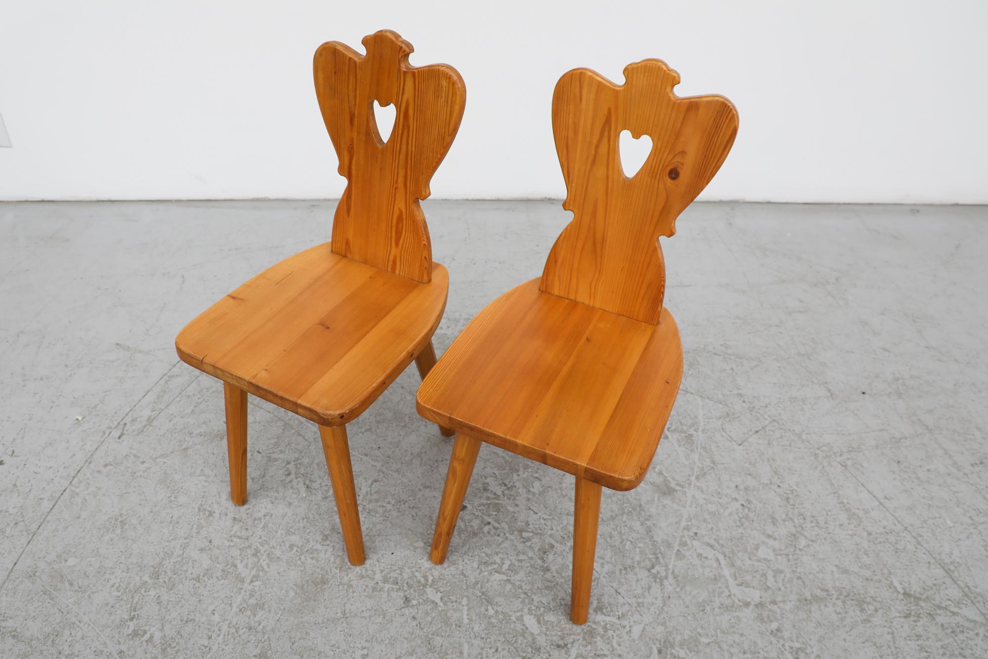 Pair of Mid-Century Tyrolean Style Folk Chairs For Sale 2