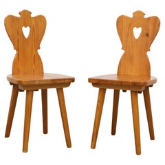 Pair of Mid-Century Tyrolean Style Folk Chairs