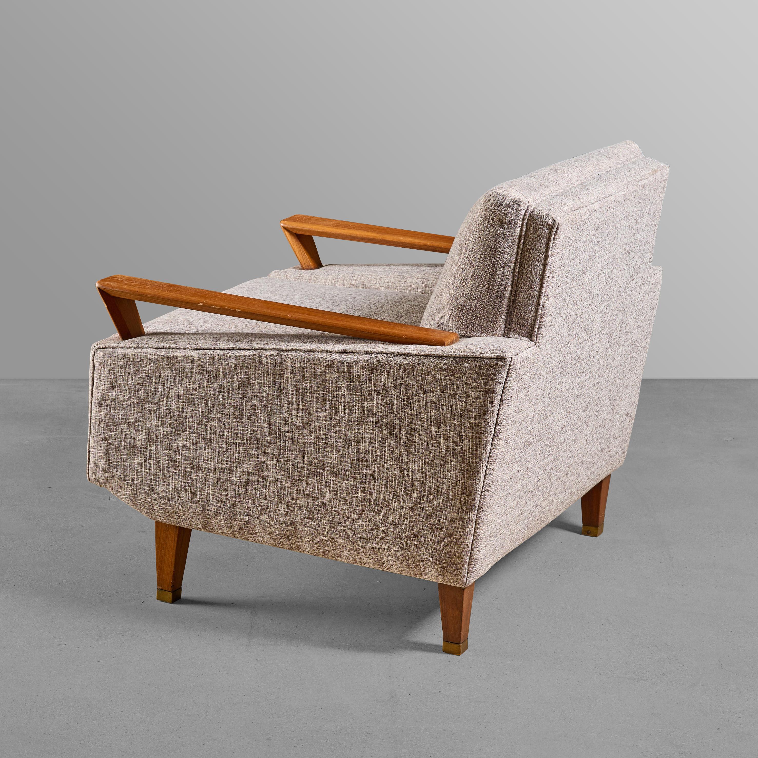 Argentine Pair of Mid-Century Upholstered Chairs For Sale