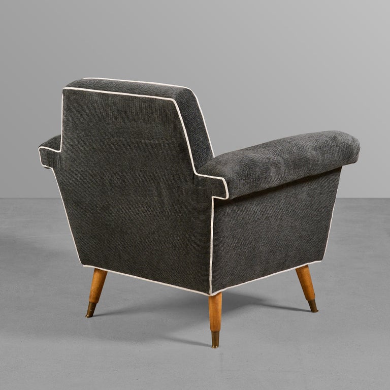 Pair of MidCentury Upholstered Chairs For Sale at 1stDibs