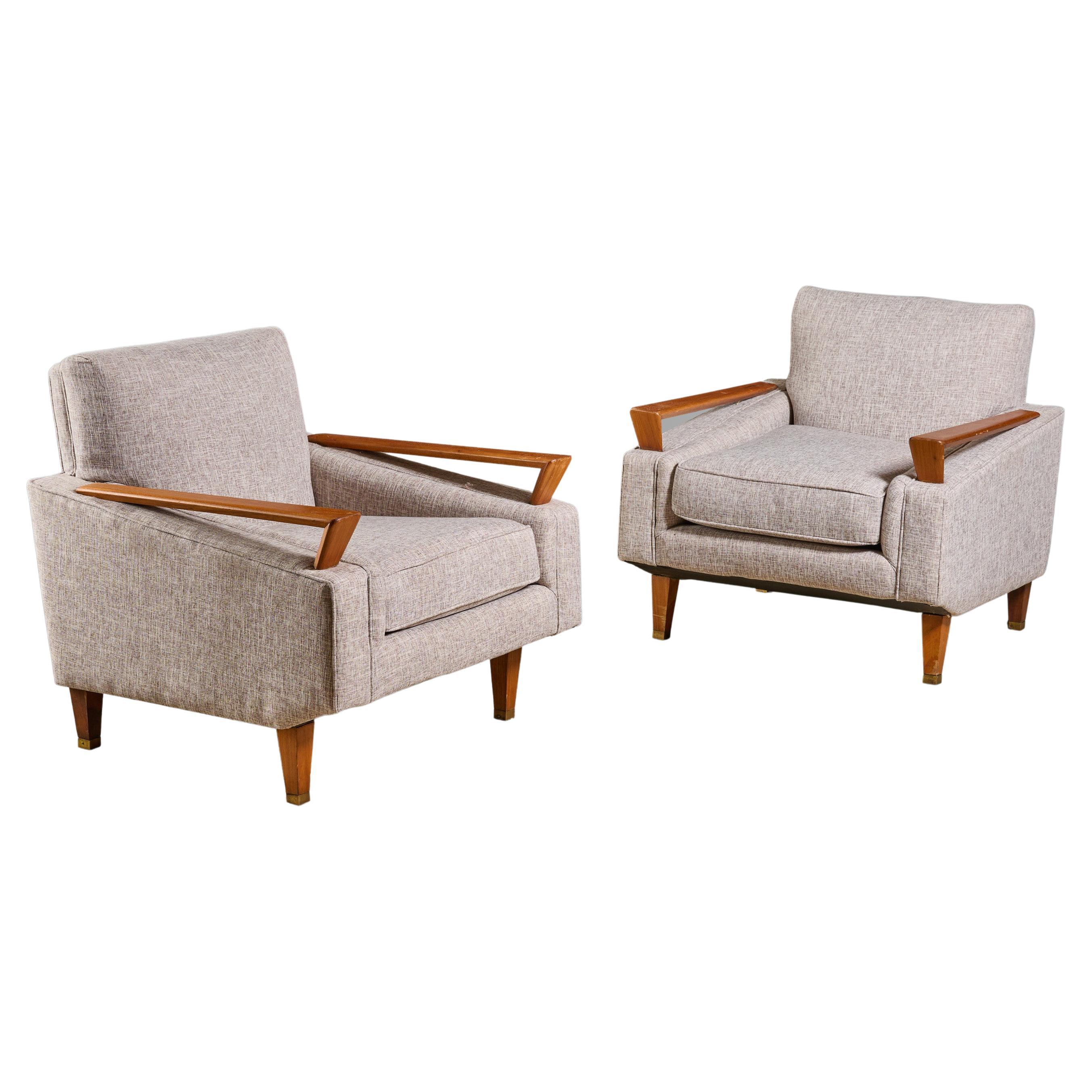 Pair of Mid-Century Upholstered Chairs For Sale