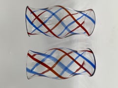 Pair of Mid-Century Venetian Murano Glass Hurricanes