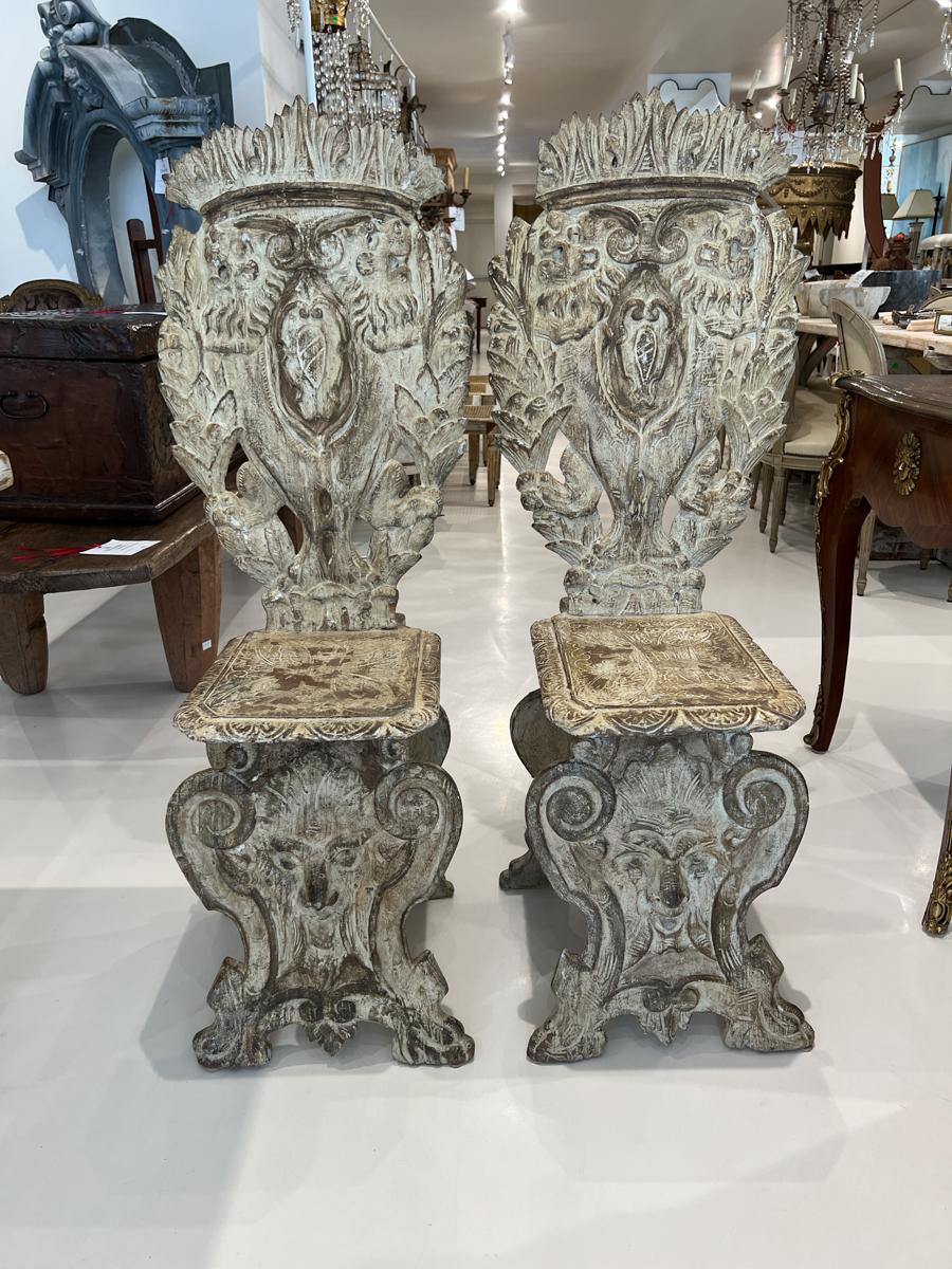 Pair of Mid-Century Venetian Renaissance Chairs 1