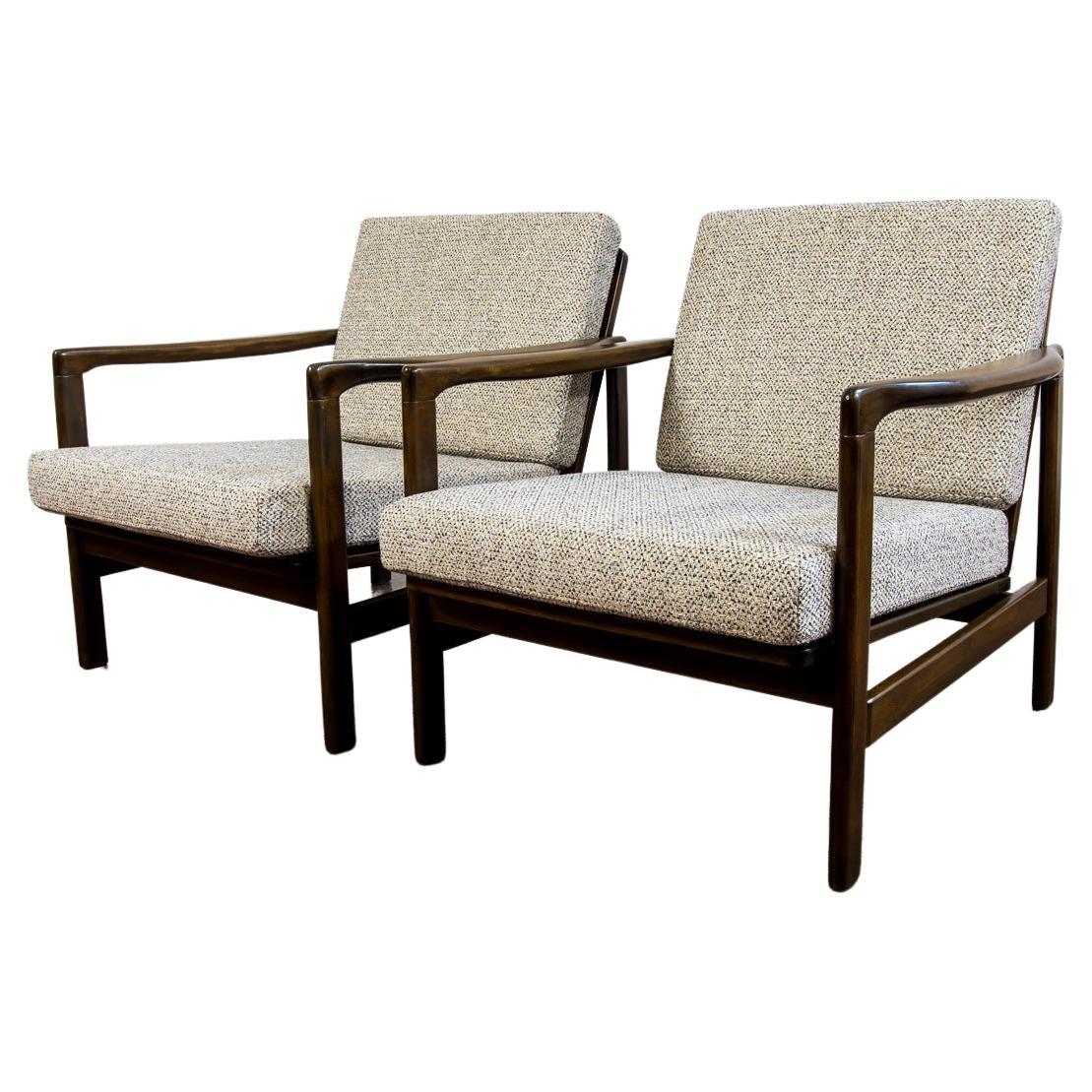 Pair of Mid-Century Vintage B7522 Lounge Chairs by Zenon Bączyk, 1960's