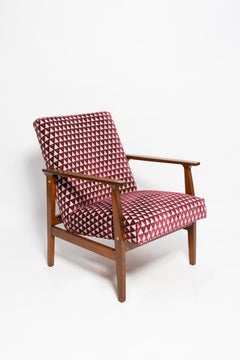 Paar Mid Century Vintage BW-14 Sessel, lila Amuleto Dedar Samt, 1960er Jahre