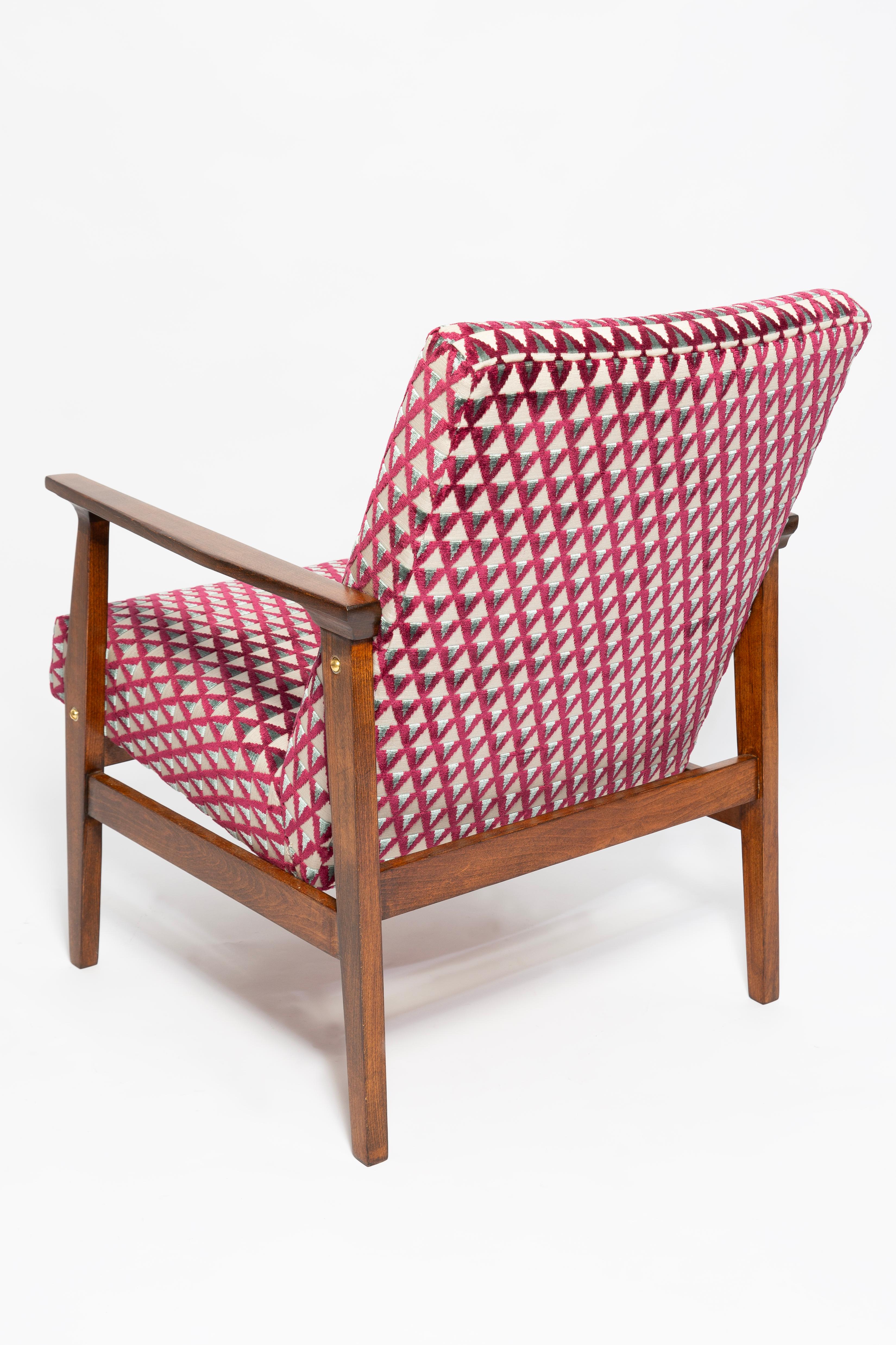 Coppia di poltrone BW-14 del Mid Century Vintage, velluto viola Amuleto Dedar, anni '60 In condizioni ottime in vendita a 05-080 Hornowek, PL