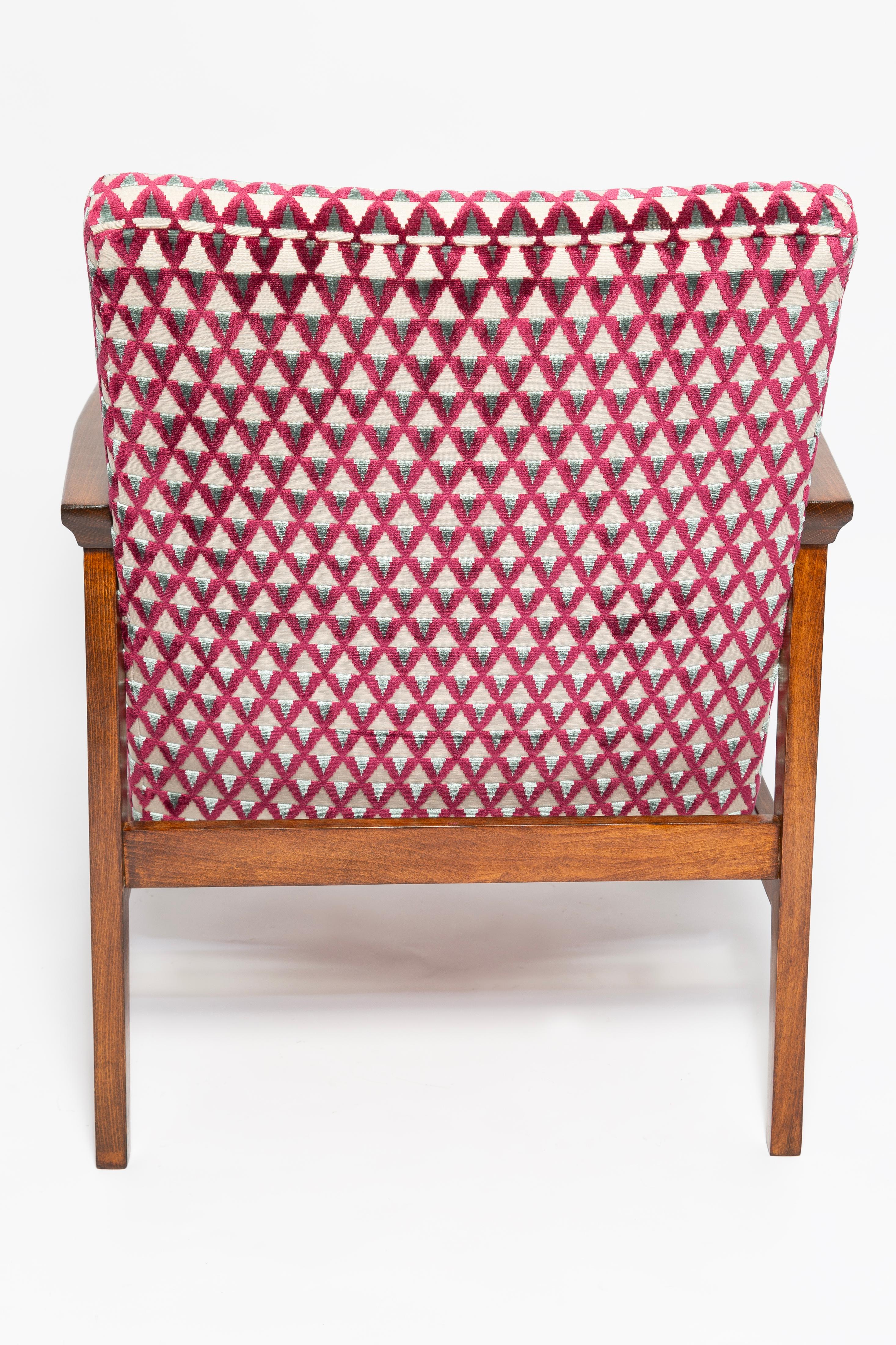 XX secolo Coppia di poltrone BW-14 del Mid Century Vintage, velluto viola Amuleto Dedar, anni '60 in vendita