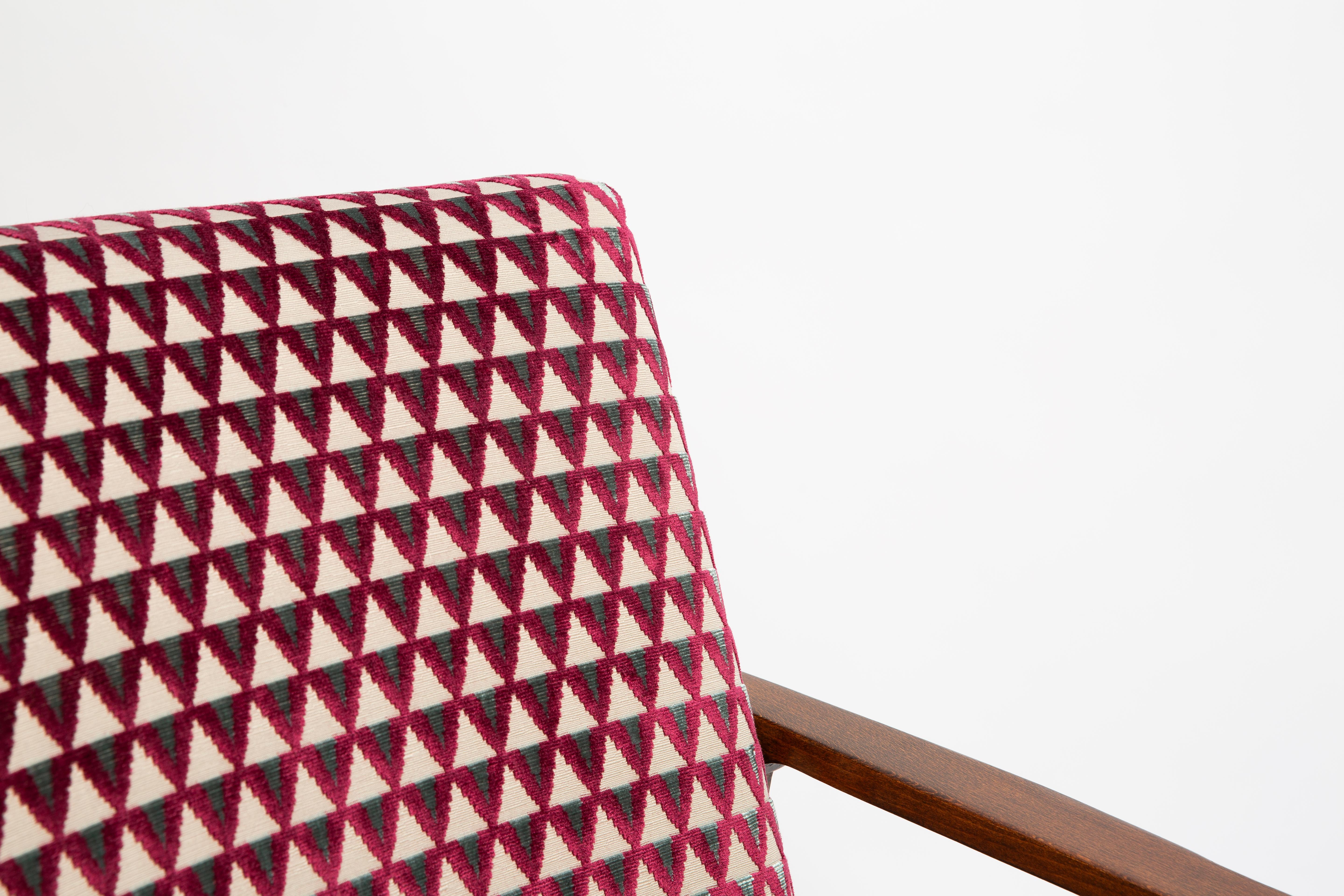 Coppia di poltrone BW-14 del Mid Century Vintage, velluto viola Amuleto Dedar, anni '60 in vendita 1