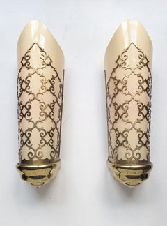 Pair of Mid Century Vintage Wall Lights Sconces, Italy, 1940s