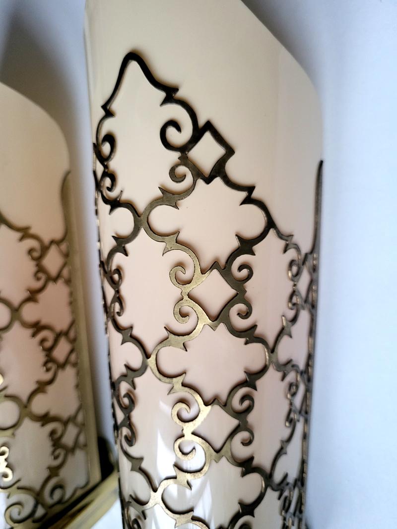 Pareja de apliques de pared vintage de mediados de siglo, Italia, años 40 Italiano en venta