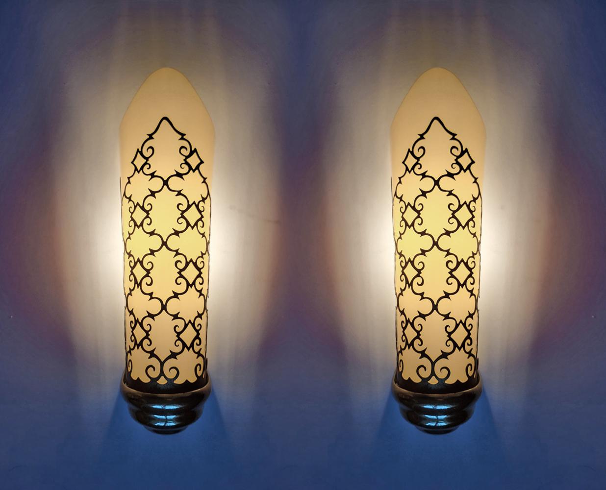 Pareja de apliques de pared vintage de mediados de siglo, Italia, años 40 en Bueno estado para la venta en Berlin, DE