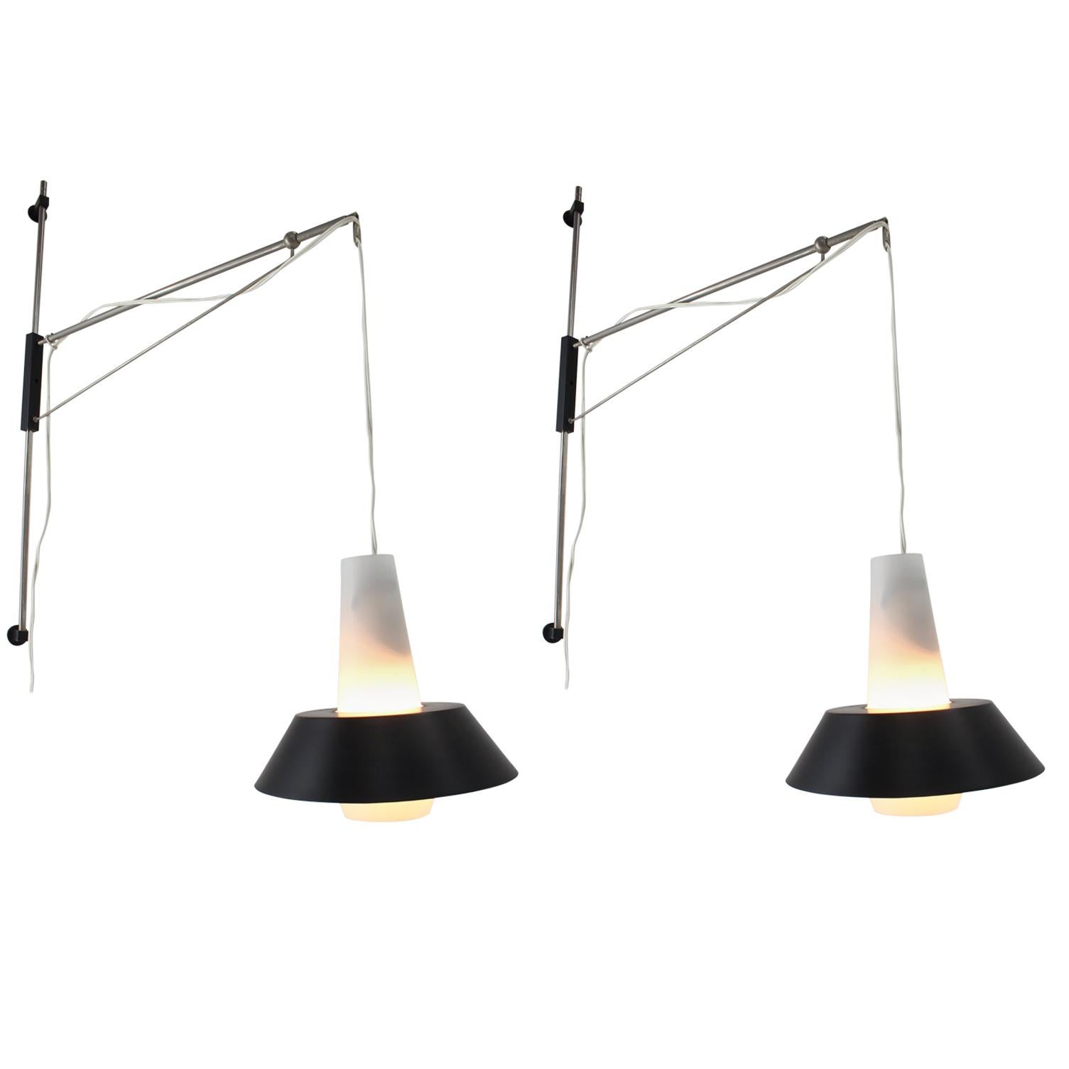 Pair of Mid century Wall Lamps Designed by Josef Hejtman, 1970s For Sale