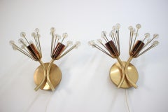 Coppia di lampade da parete del Medioevo, Emil Stejnar, Rupert Nikoll, anni '50