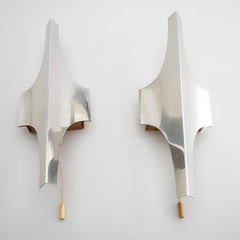Pair of Mid-Century Wall Lamps Sconces by Wilhelm Braun for Doria Germany Ca1960