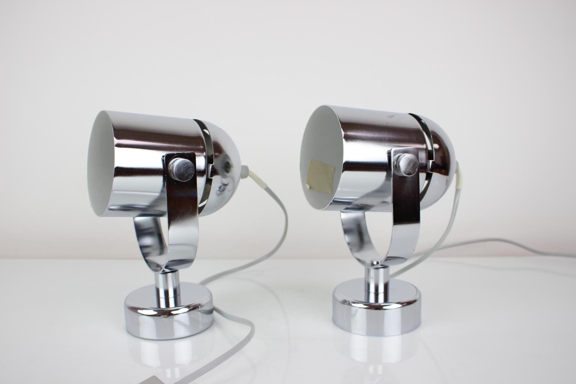 Czech Pair of Mid-Century Wall Lamps/Stanislav Indra, 1970's For Sale