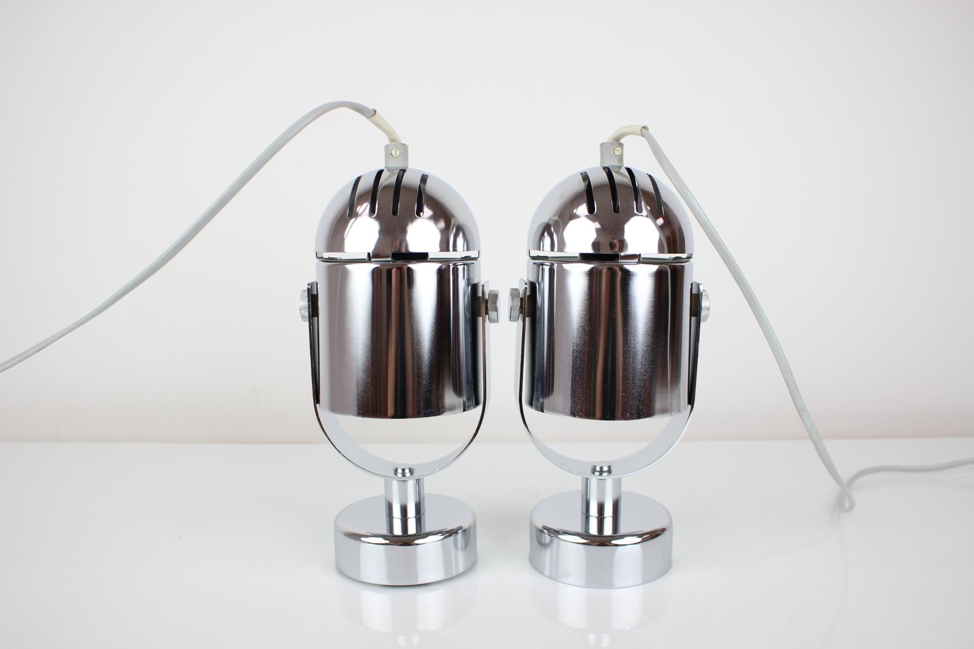 Metal Pair of Mid-Century Wall Lamps/Stanislav Indra, 1970's For Sale
