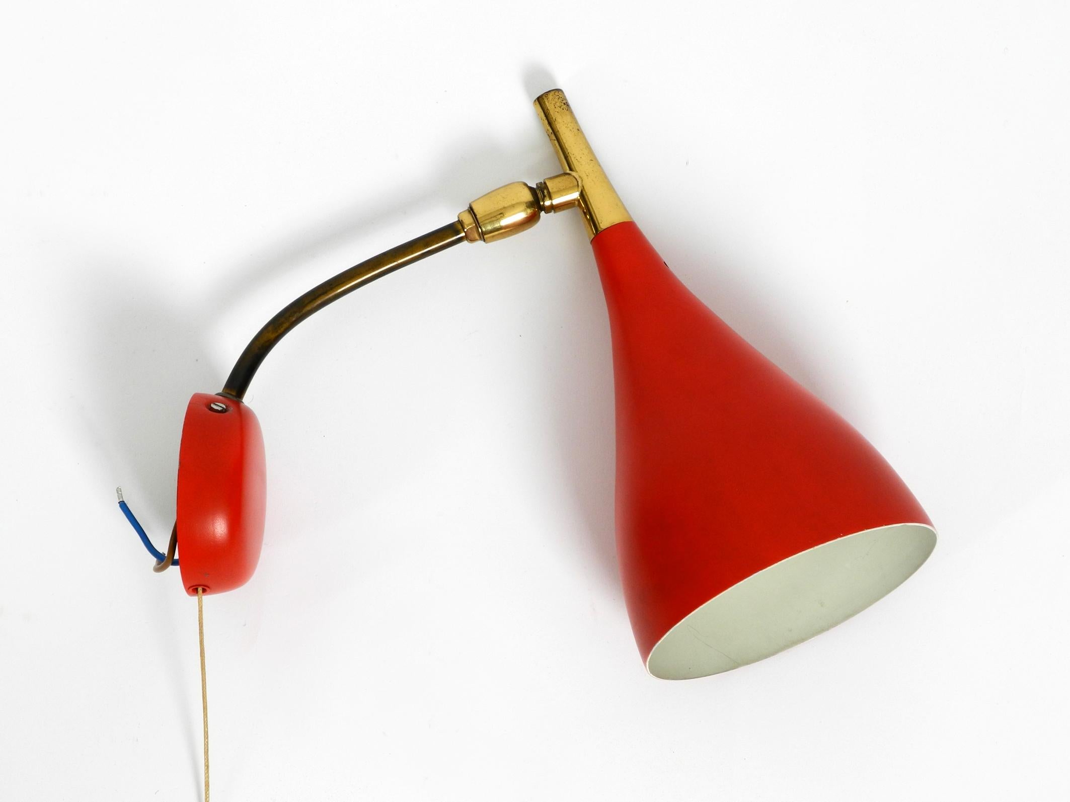 Pair of Midcentury Wall Lights by Cosack with Original Red Lacquer 6