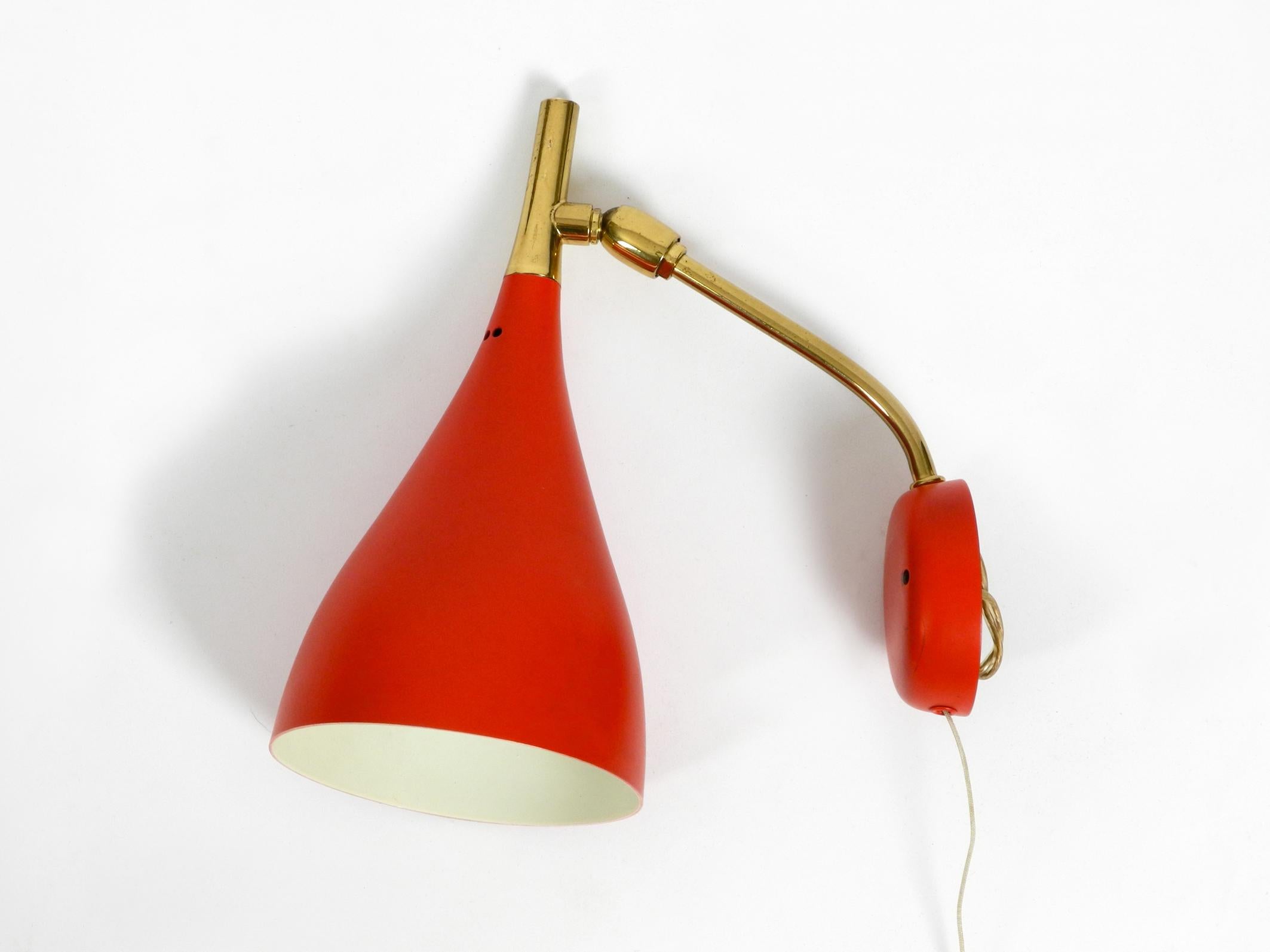 Mid-20th Century Pair of Midcentury Wall Lights by Cosack with Original Red Lacquer