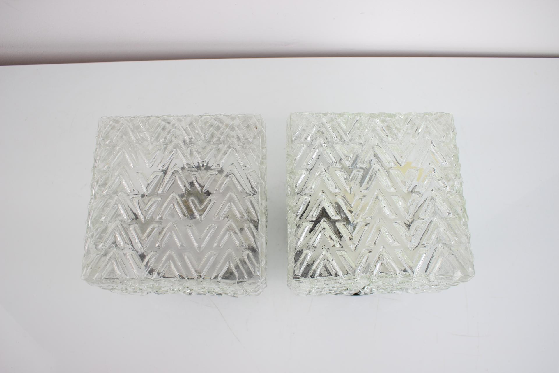 Mid-Century Modern Pair of Mid-Century Wall or Sconces Lamps by Valasske Mezirici, 1960’s For Sale