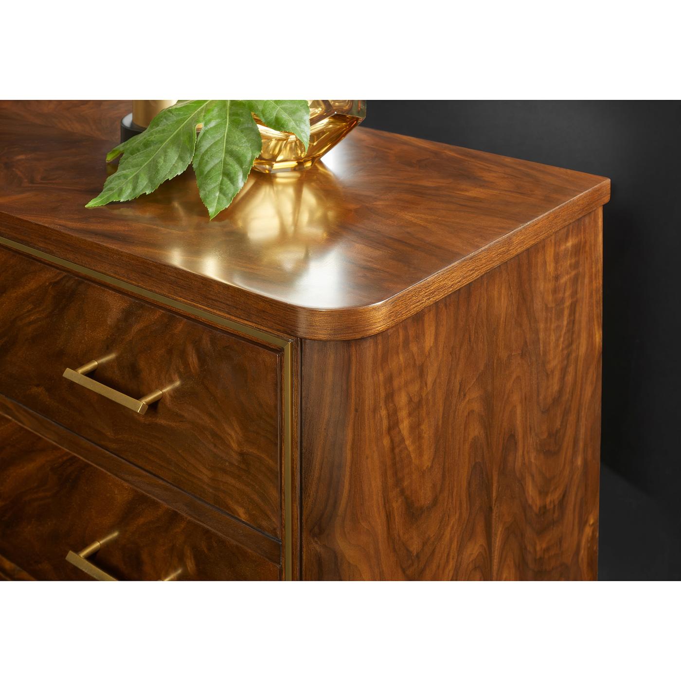 Mid-Century Modern Pair of Mid Century Walnut Bedside Chests For Sale
