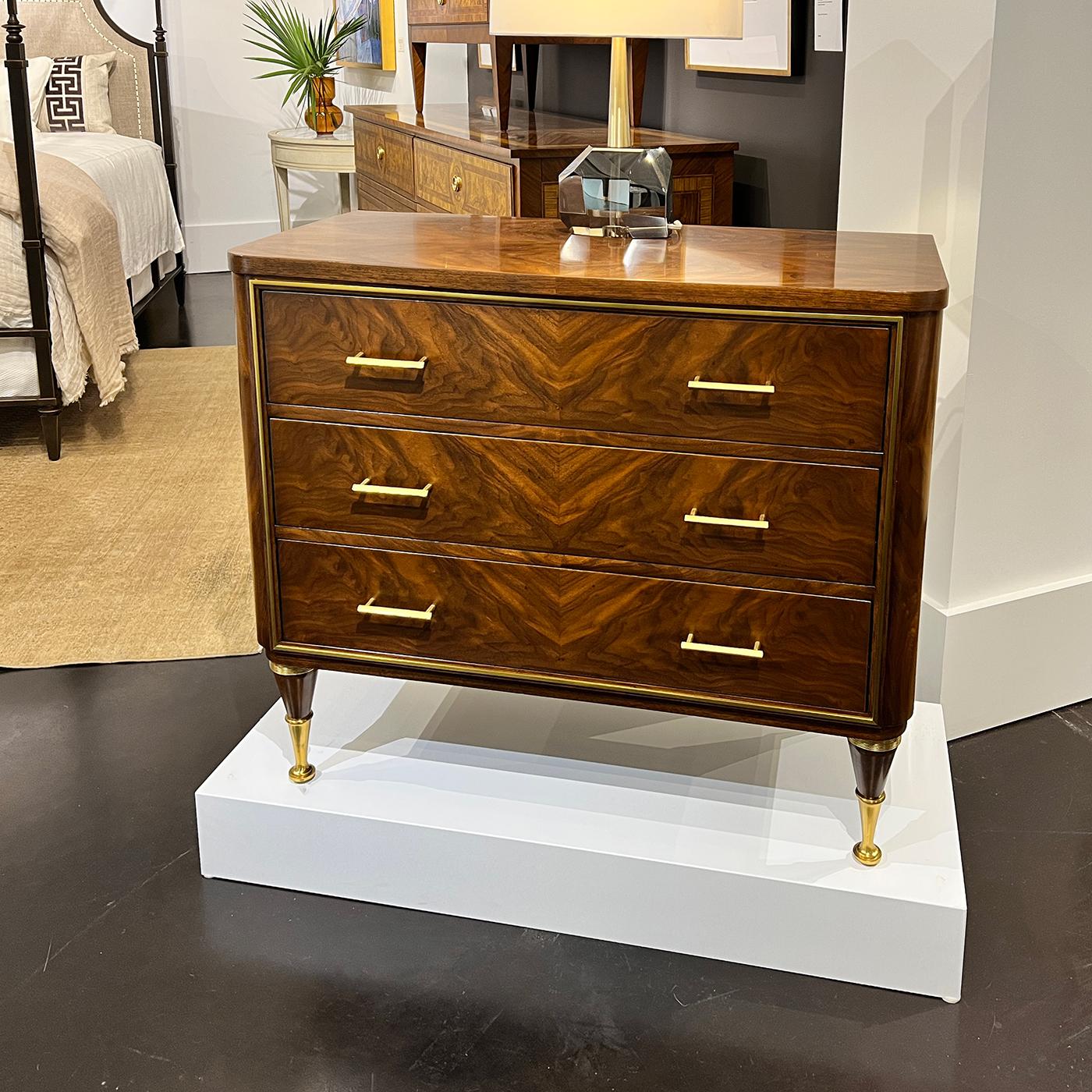 Vietnamese Pair of Mid Century Walnut Bedside Chests For Sale