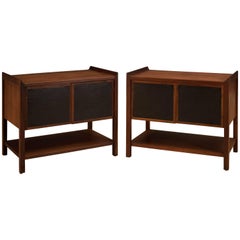 Vintage Pair of Mid Century Walnut Nightstands
