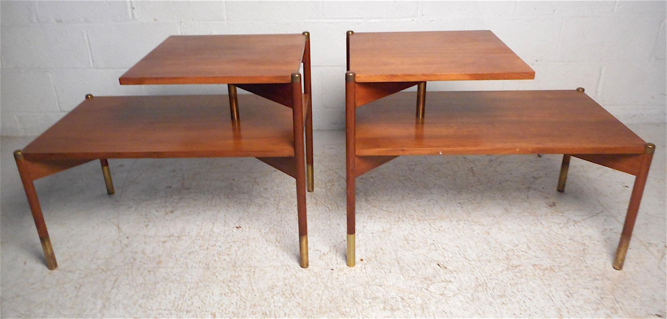two tier side table